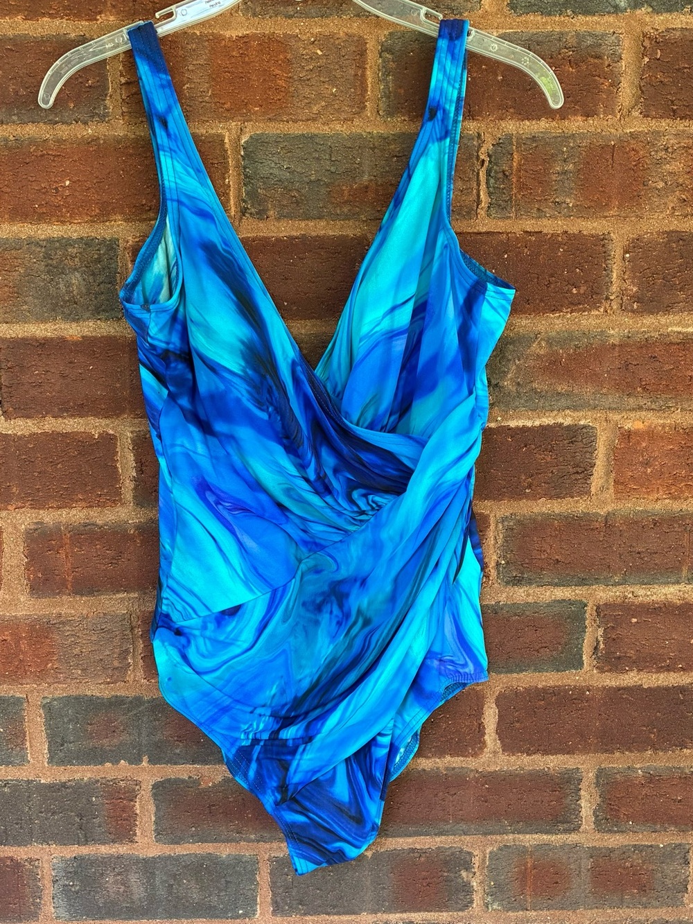 Miraclesuit Aqua Blue Marble  One-Piece Swimsuit